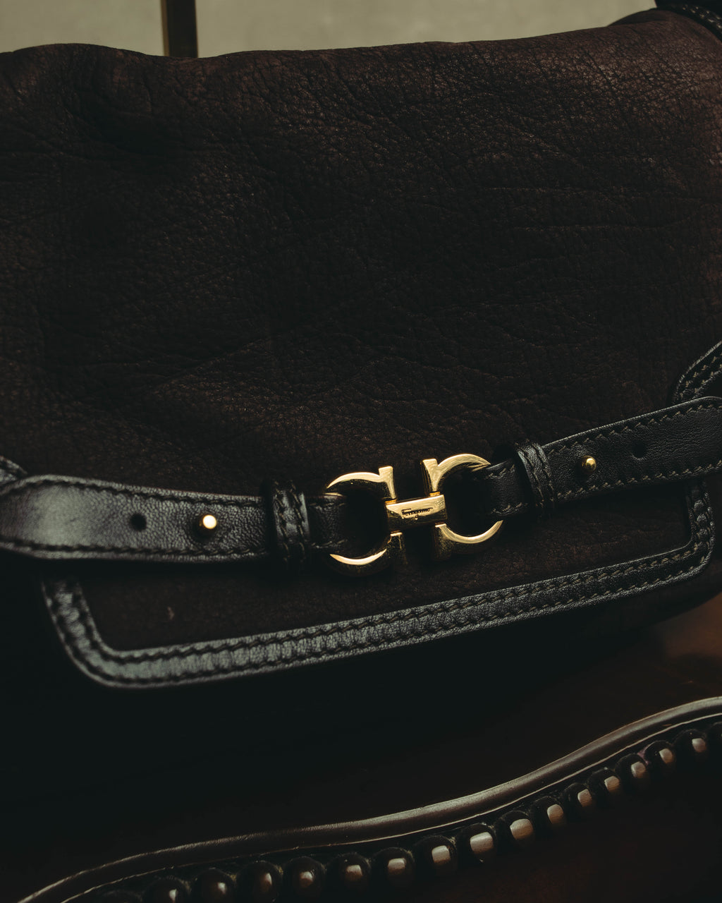 "Salvatore Ferragamo" 00's-10's Gancini leather shoulder bag