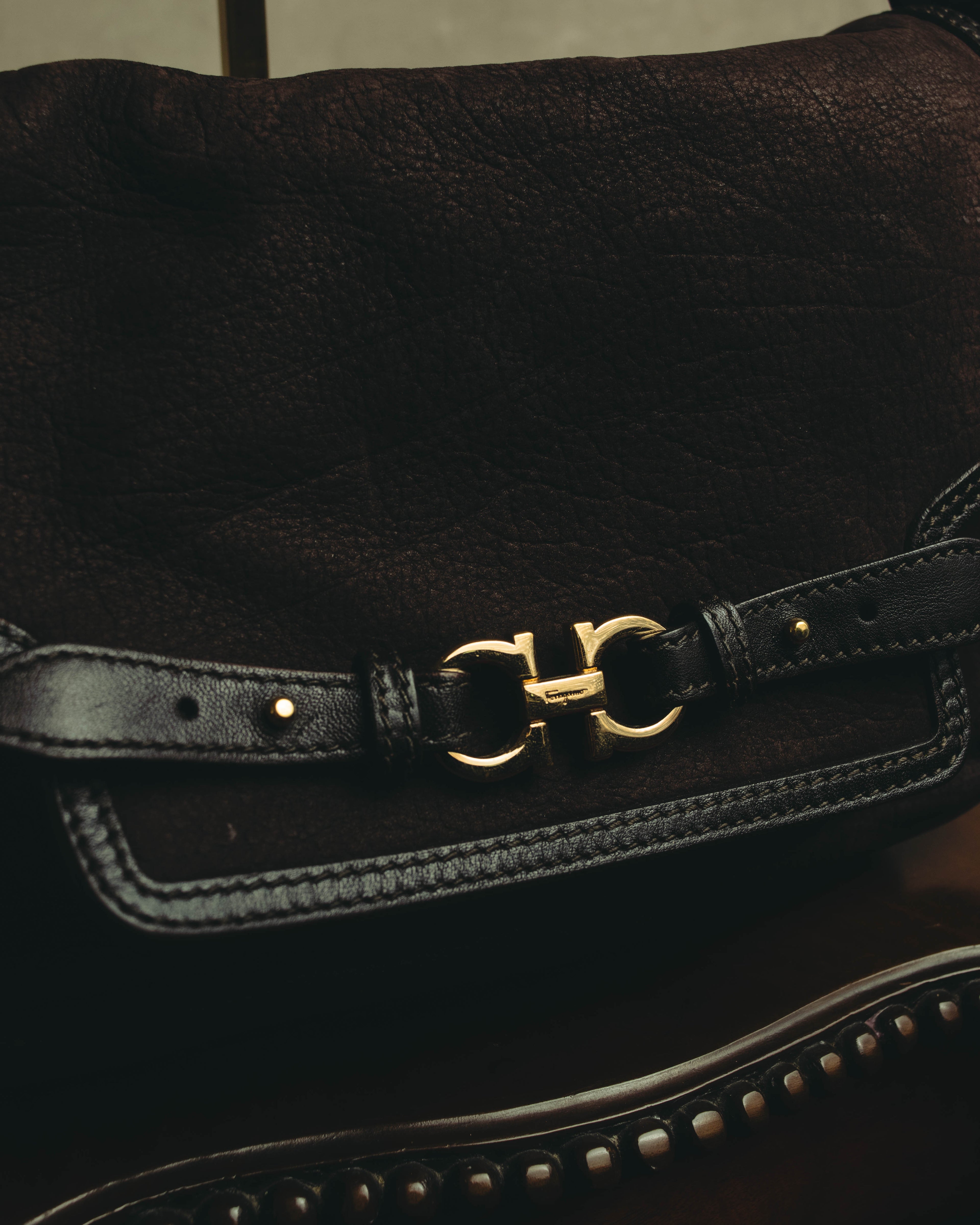 "Salvatore Ferragamo" 00's-10's Gancini leather shoulder bag