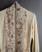 "HERMES" Gaultier period scarf docking design silk cardigan