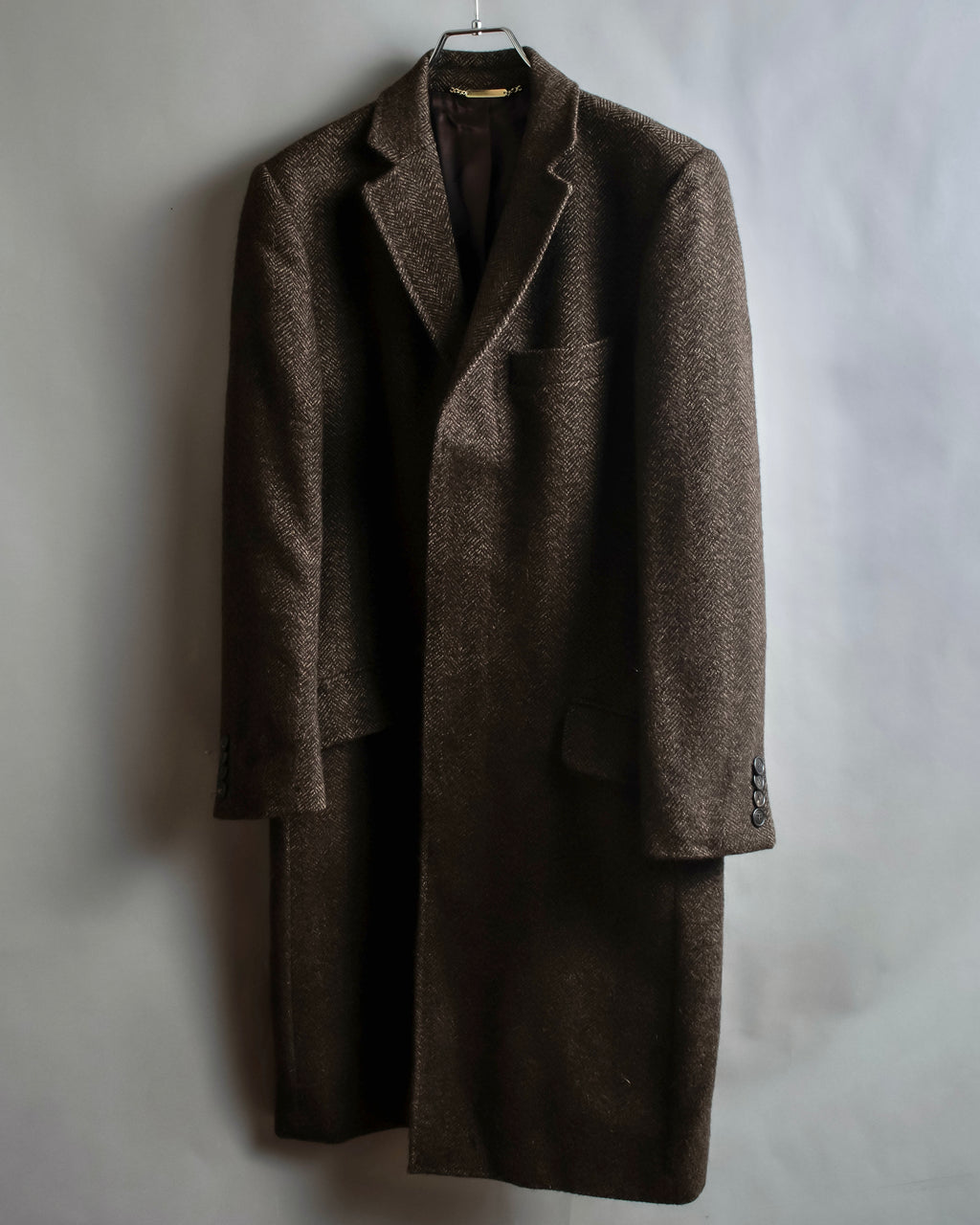 "Dolce &amp; Gabbana" Herringbone pattern slim shape chester coat