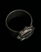 "JEAN PAUL GAULTIER" Logo engraved oval motif silver 925 rope ring