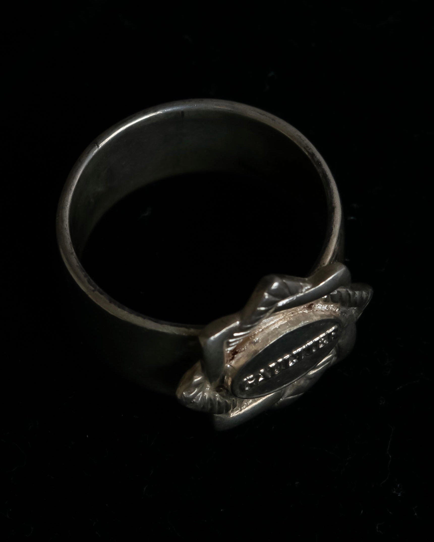 "JEAN PAUL GAULTIER" Logo engraved oval motif silver 925 rope ring