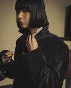 -SPECIAL- "GUCCI" 90's-00's Dark brown corduroy tailored chesterfield coat