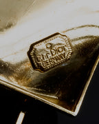 "Christian Dior" Double square design gold brooch