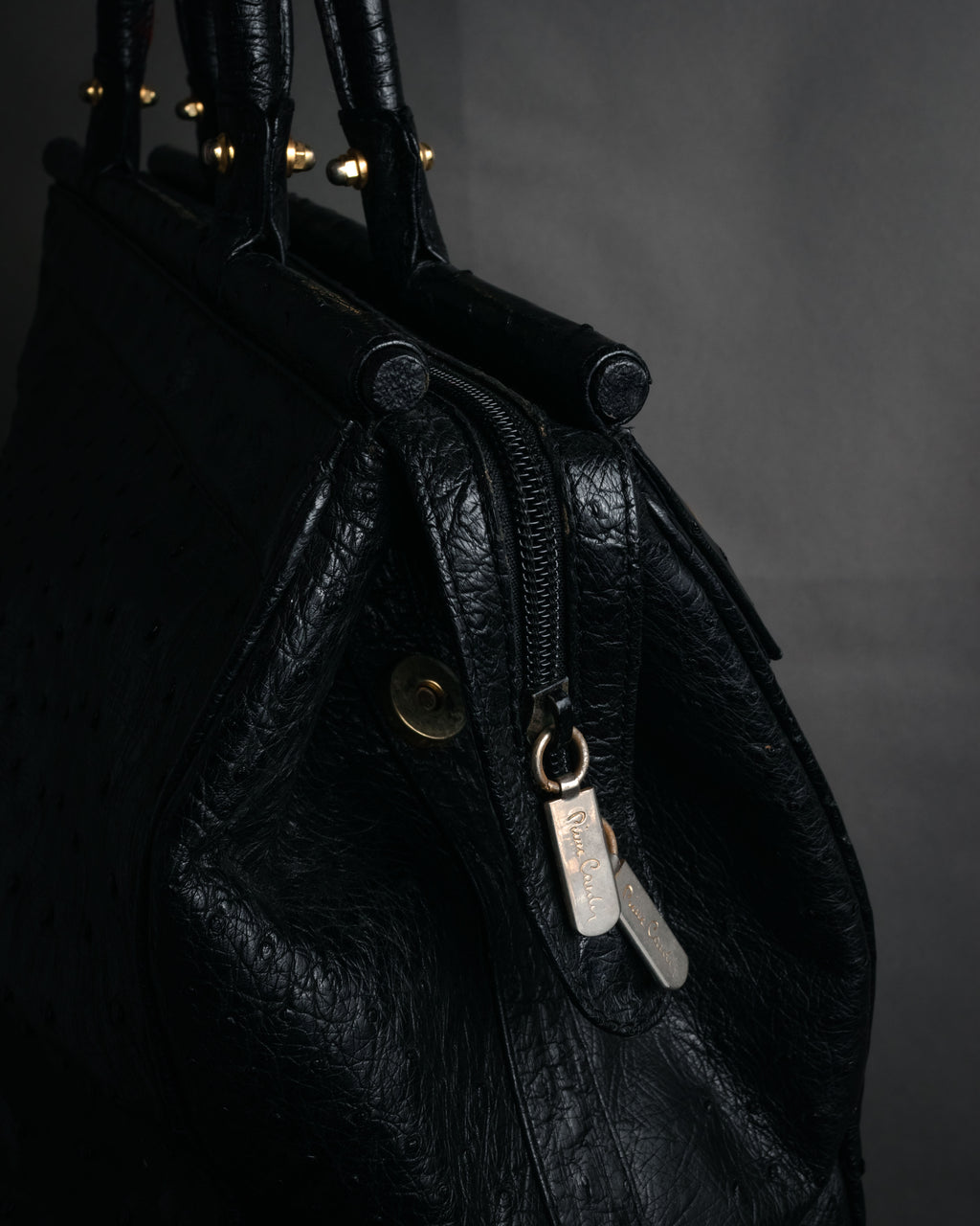 “pierre cardin” 80’s-90’s Ostrich leather structured doctor bag
