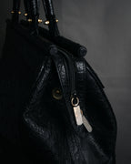“pierre cardin” 80’s-90’s Ostrich leather structured doctor bag