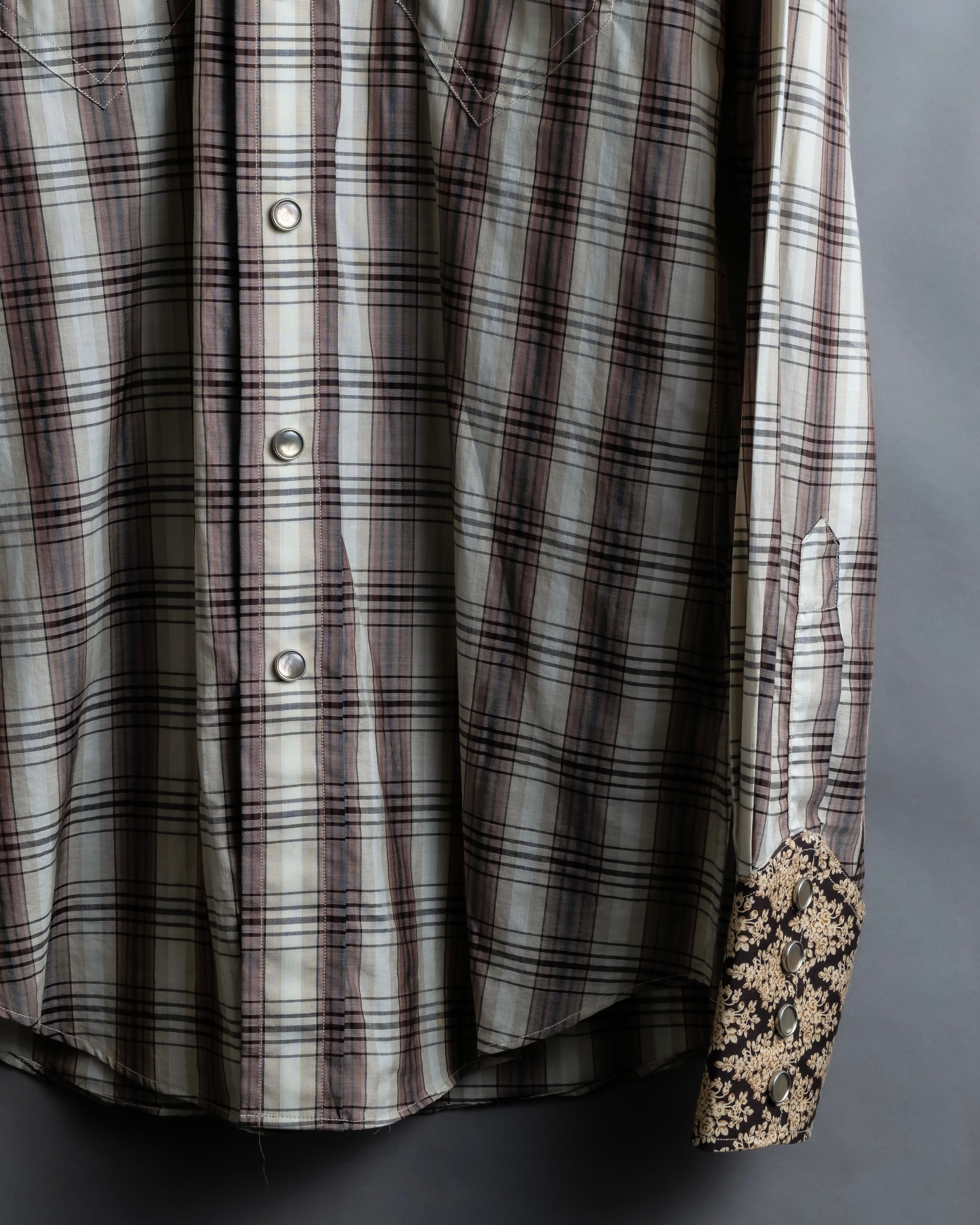 "GUCCI" Floral and checkered western shirt