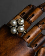 "GUCCI" Interlocking G design gold pearl ring