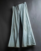 "CHANEL" Coco Mark button detail washed flared denim