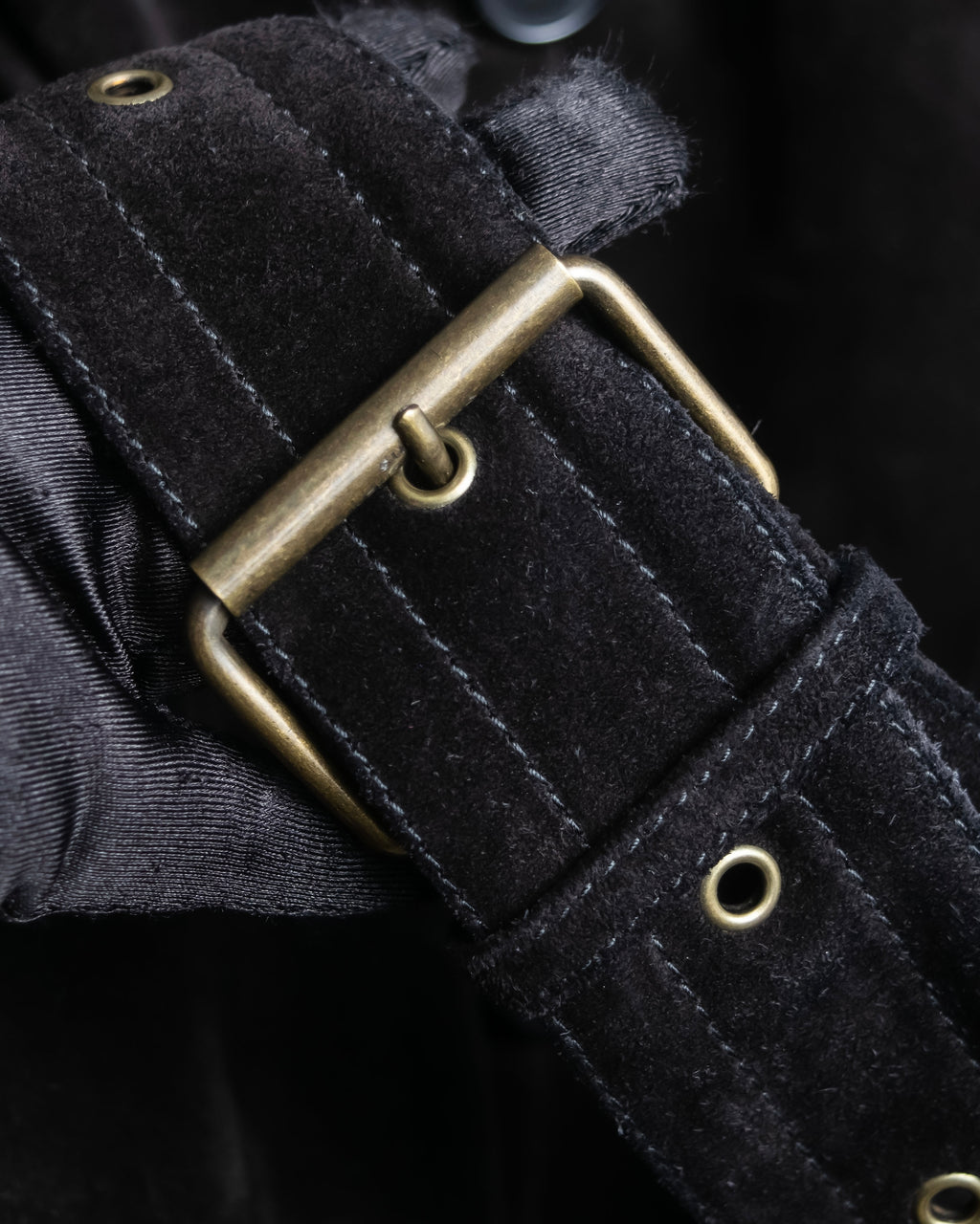 "Saint Laurent" 19AW gold studs design suede long coat