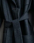 "ETRO" Shawl collar belted mid-length coat