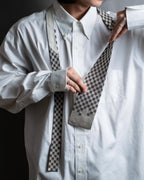 "JEAN PAUL GAULTIER" Check pattern anagram logo engraved square tie