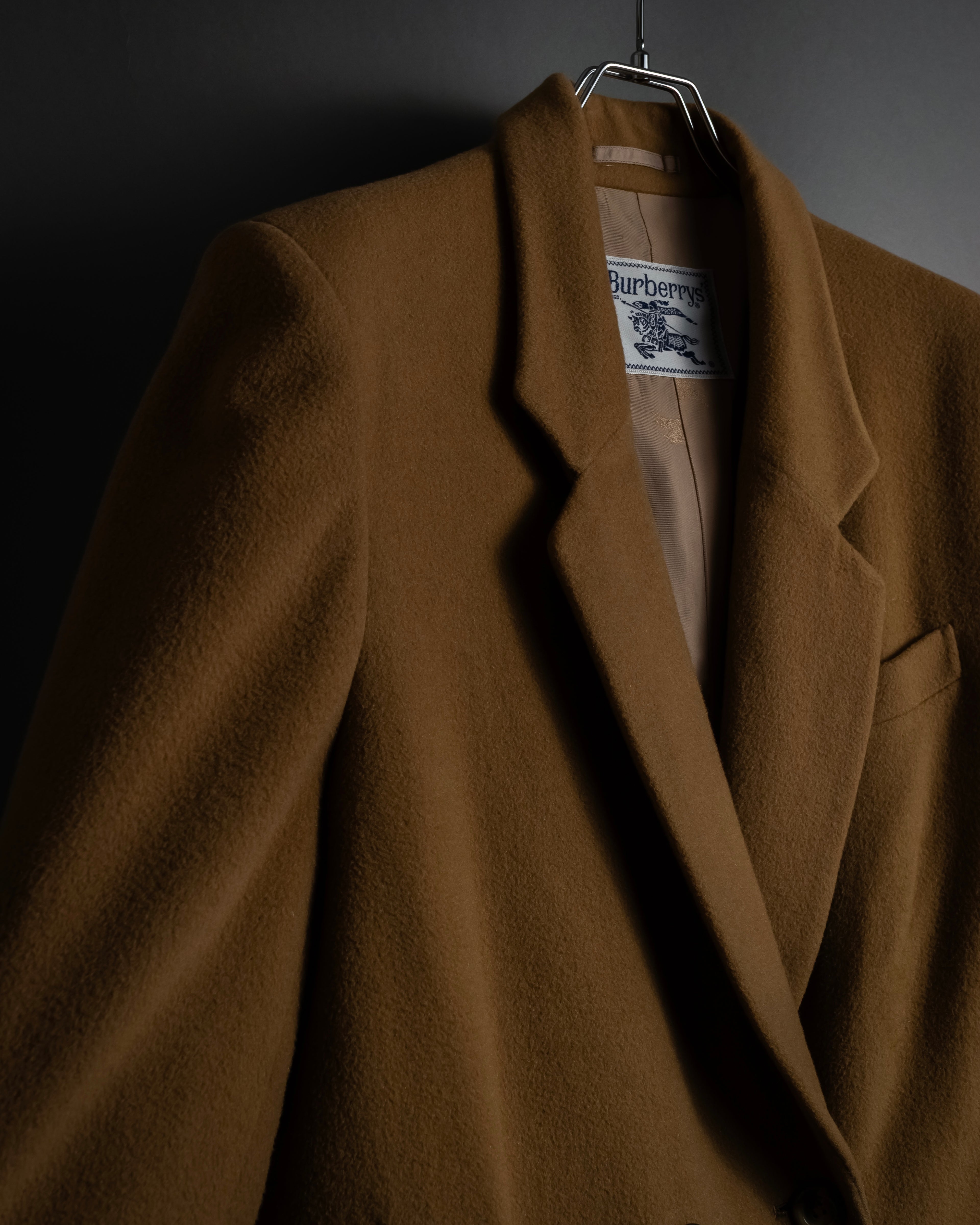 "BURBERRYS" 80's-90's Camel tone cashmere mix chester coat