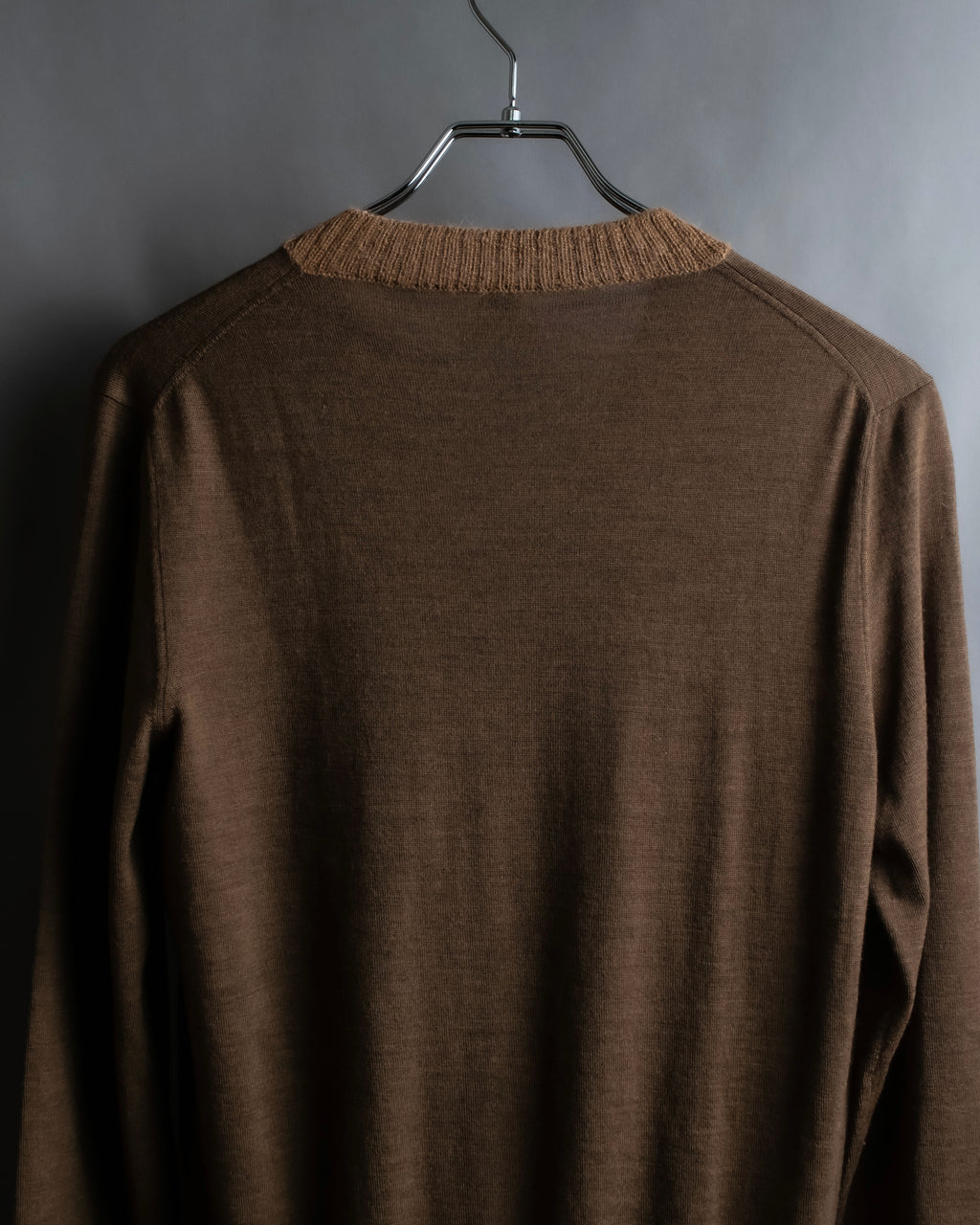 "HERMES" Gaultier period H logo engraved V-neck knit