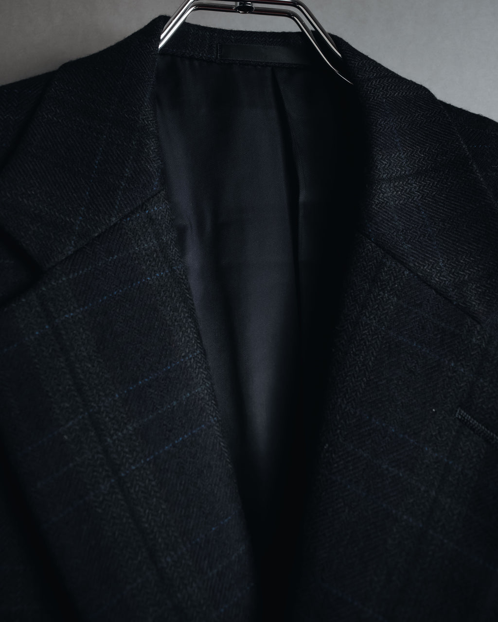 "Burberrys" 90’s dark check wool cashmere blend tailored jacket