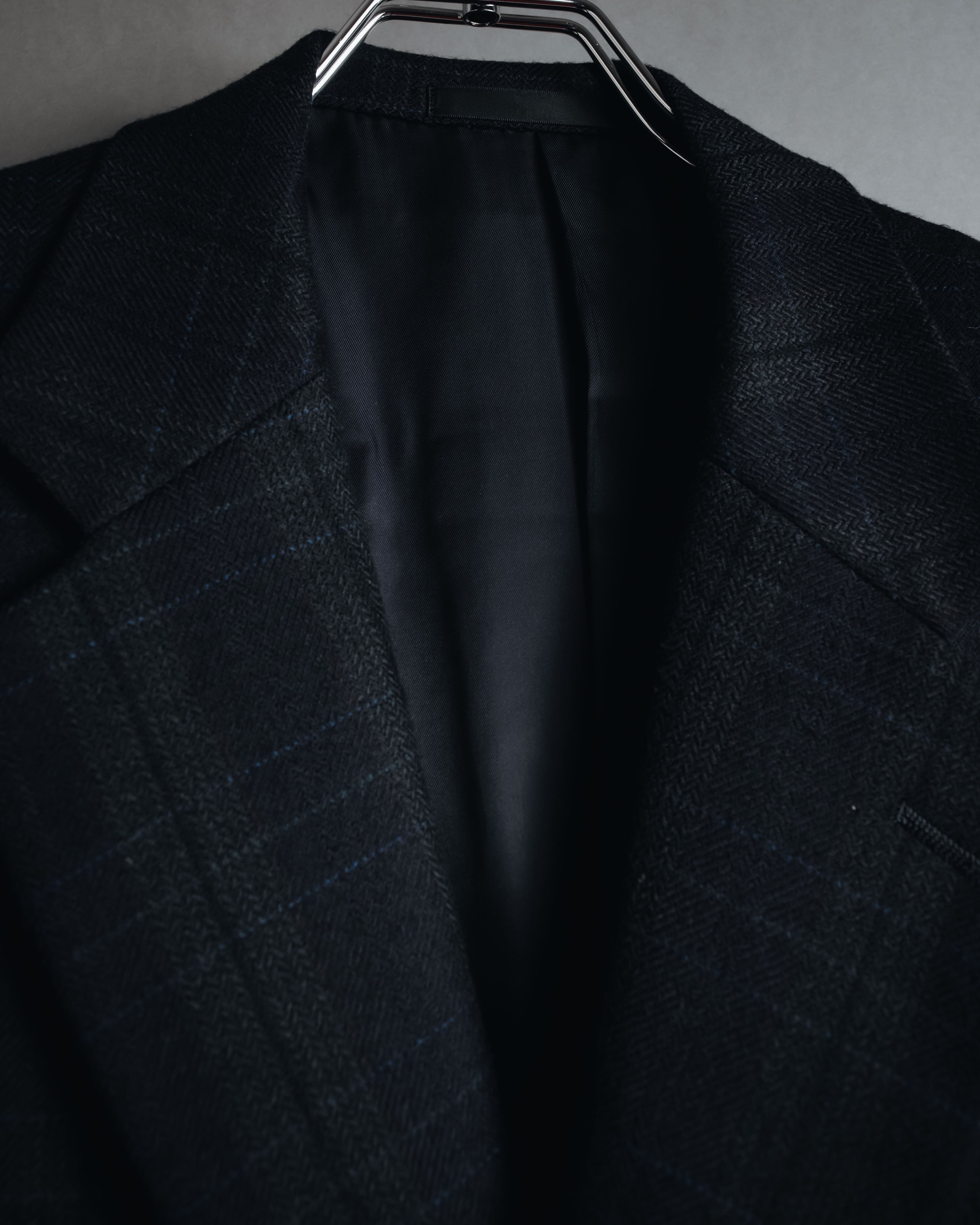 "Burberrys" 90’s dark check wool cashmere blend tailored jacket