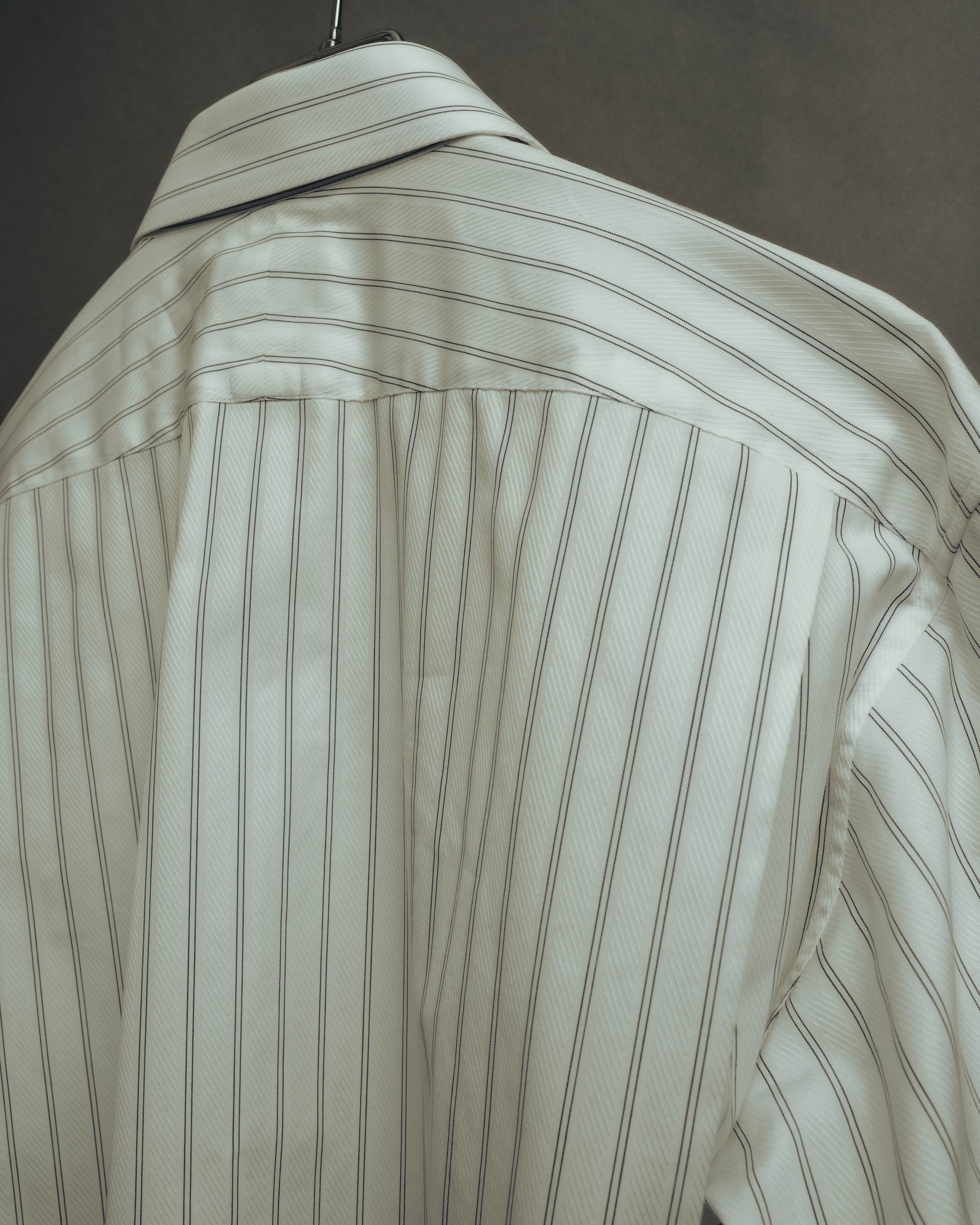 -SPECIAL- “HERMES” 80’s tonal jacquard pinstripe French cuff shirt