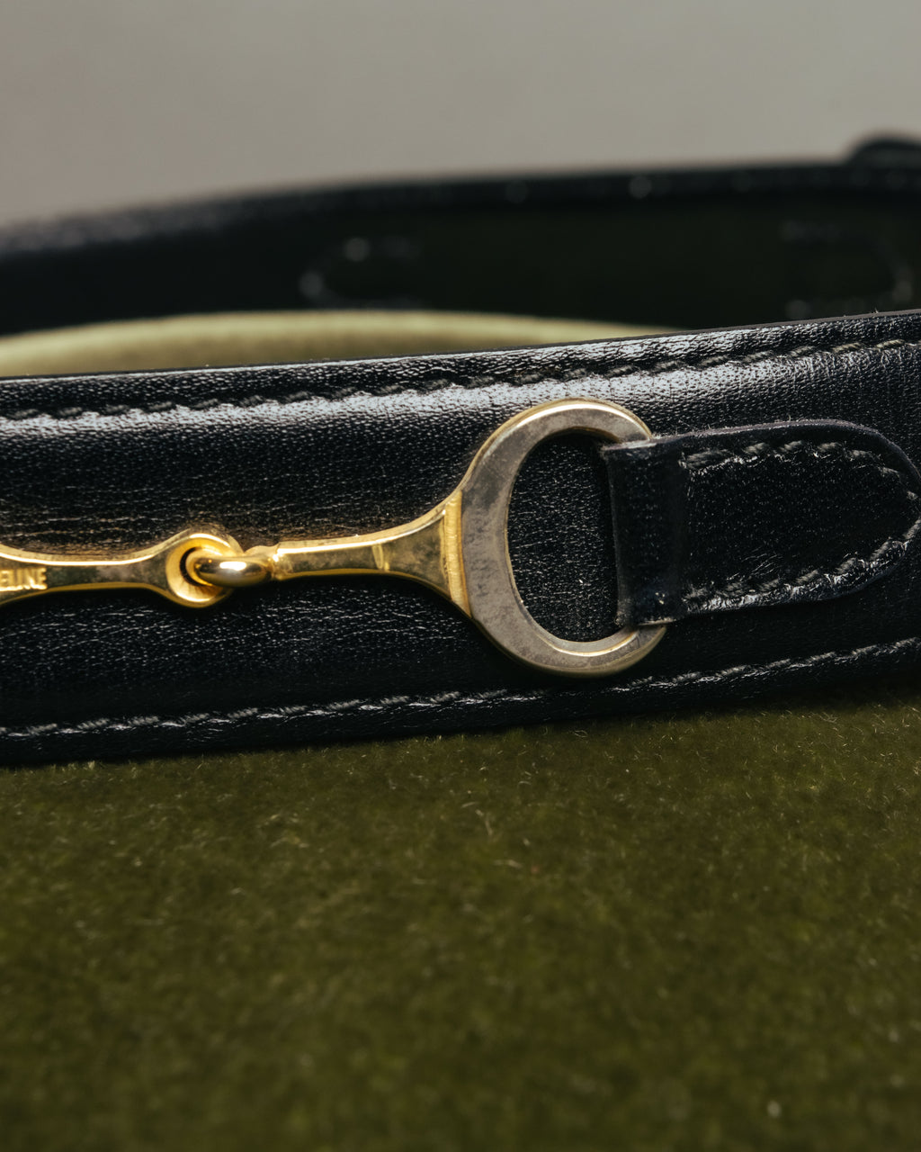 “CÉLINE” 70’s-80’s horsebit chain leather belt
