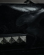 –SPECIAL– "VALENTINO GARAVANI" 2010’s Noir rockstud exotic patchwork chain bag