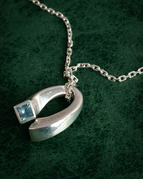 “GUCCI” 2005-2012 Sculptural silver stone necklace