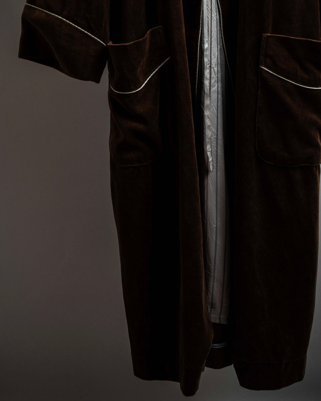 "CELINE" Piping design velour long gown coat