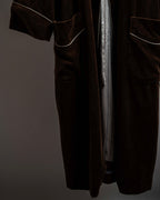 "CELINE" Piping design velour long gown coat