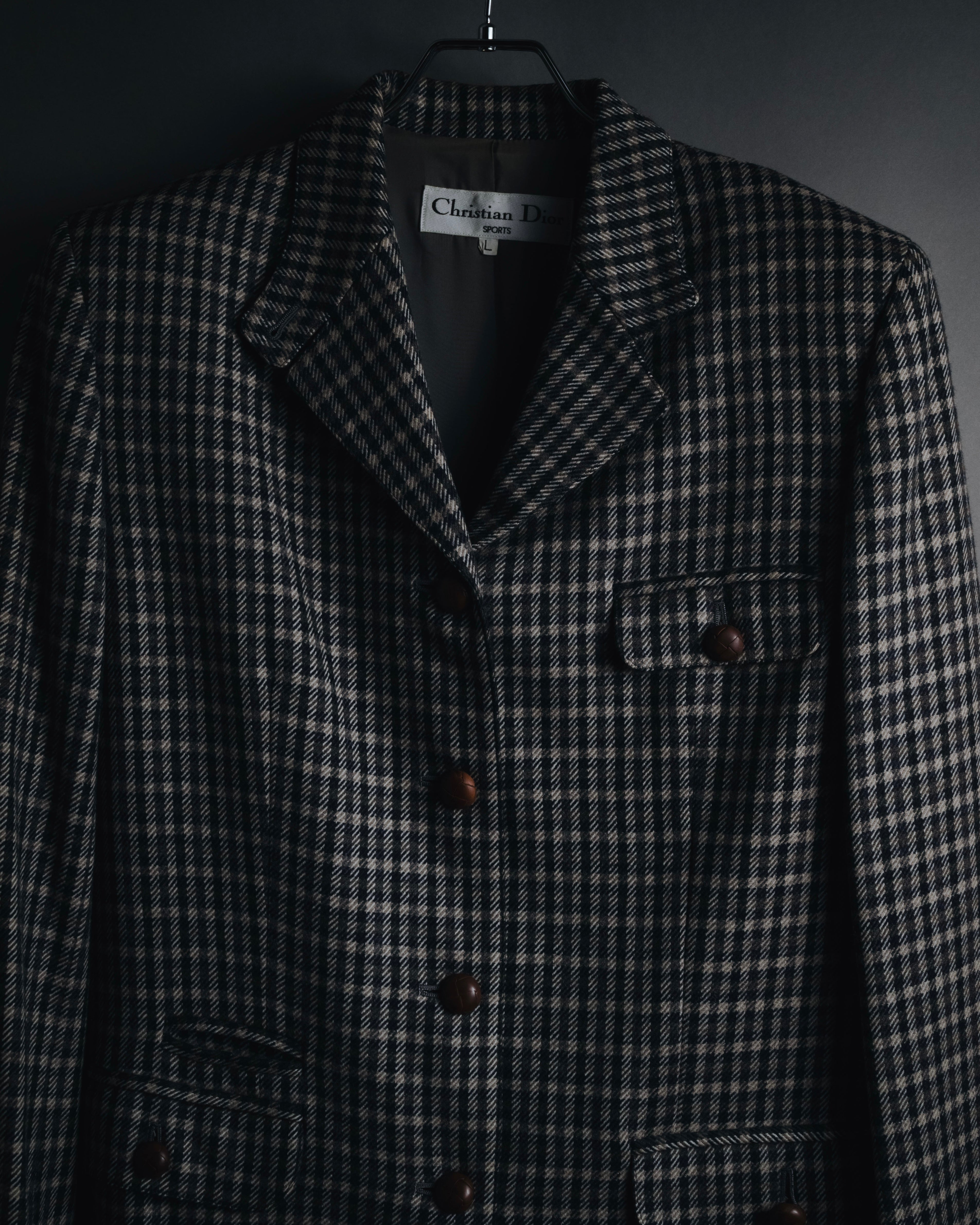 "Christian Dior SPORTS" 80’s-90’s british check tweed jacket