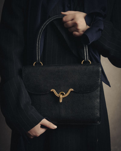 –SPECIAL– “HERMES” 1960’s-1970’s Lizard leather Vasco handbag