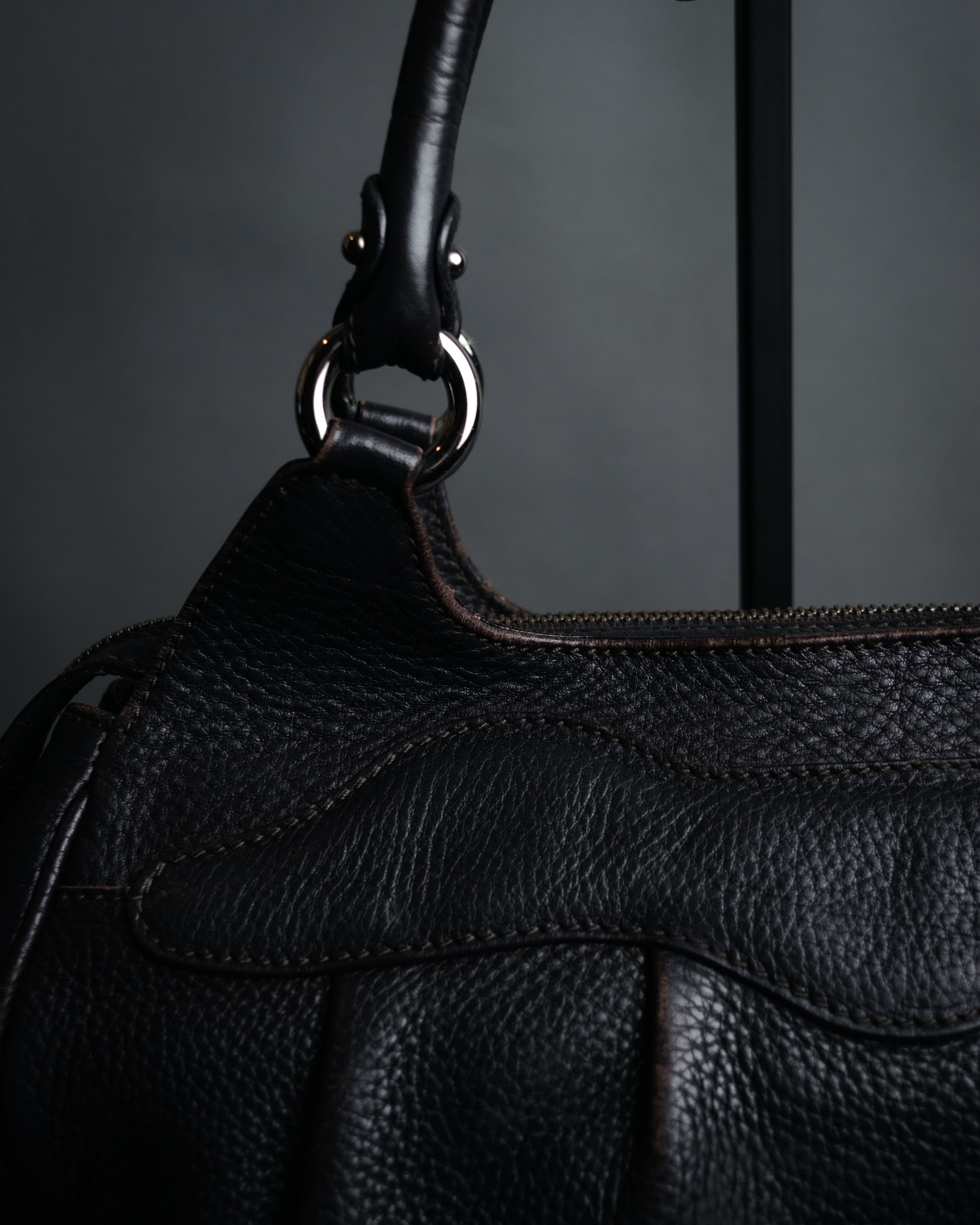 “Salvatore Ferragamo” 00’s-10’s Gancini leather hobo bag