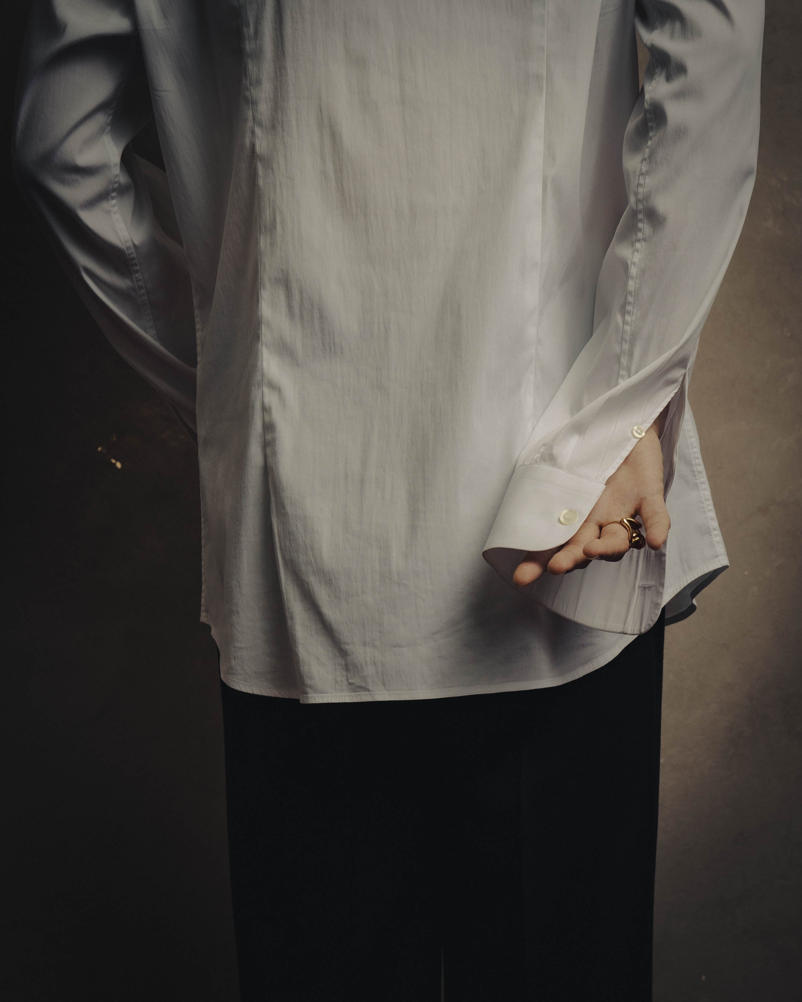 -SPECIAL- "PRADA" 10's-20's Stretch cotton silk-touch dress shirt