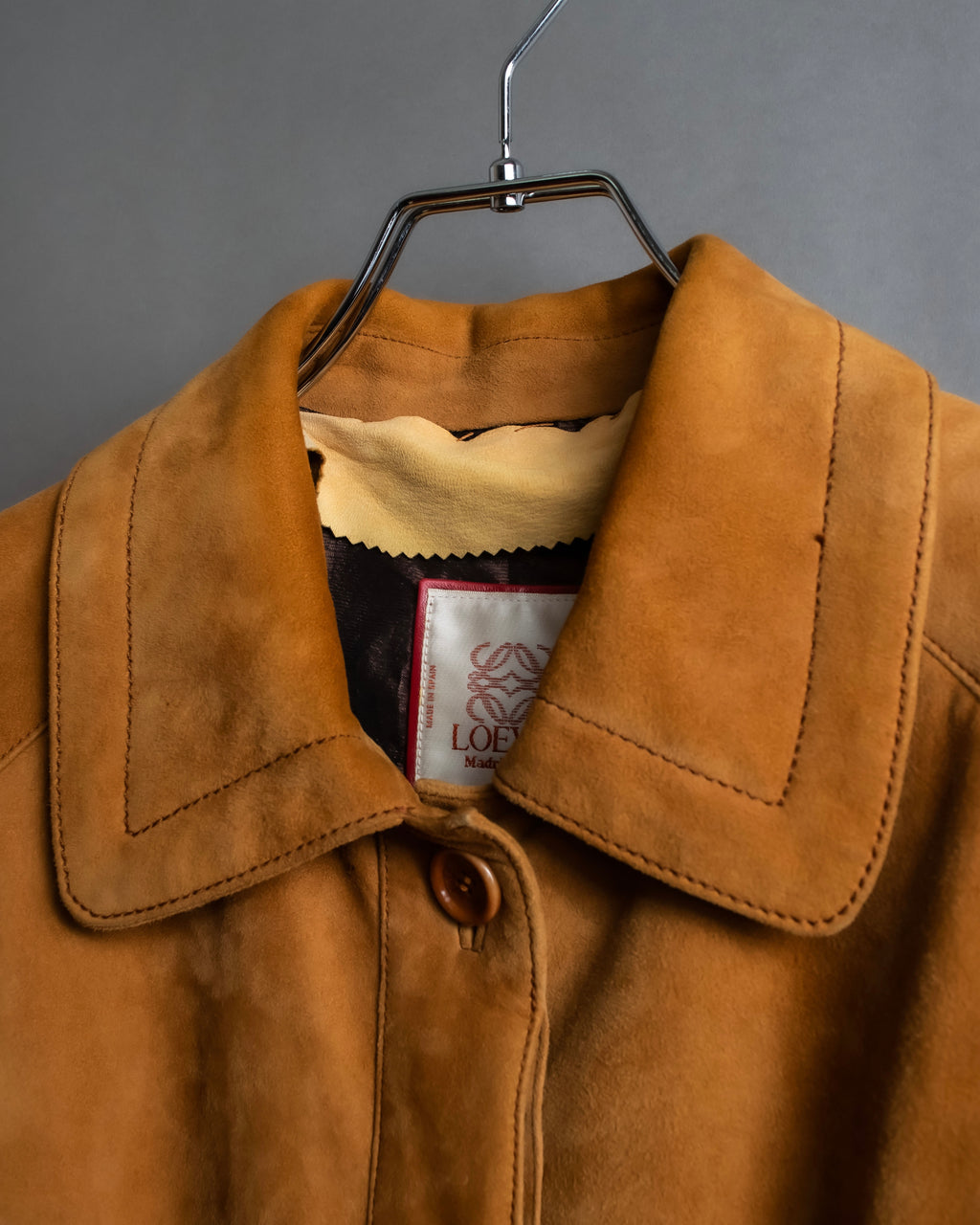 "LOEWE" Out pocket detail oversized suede jacket