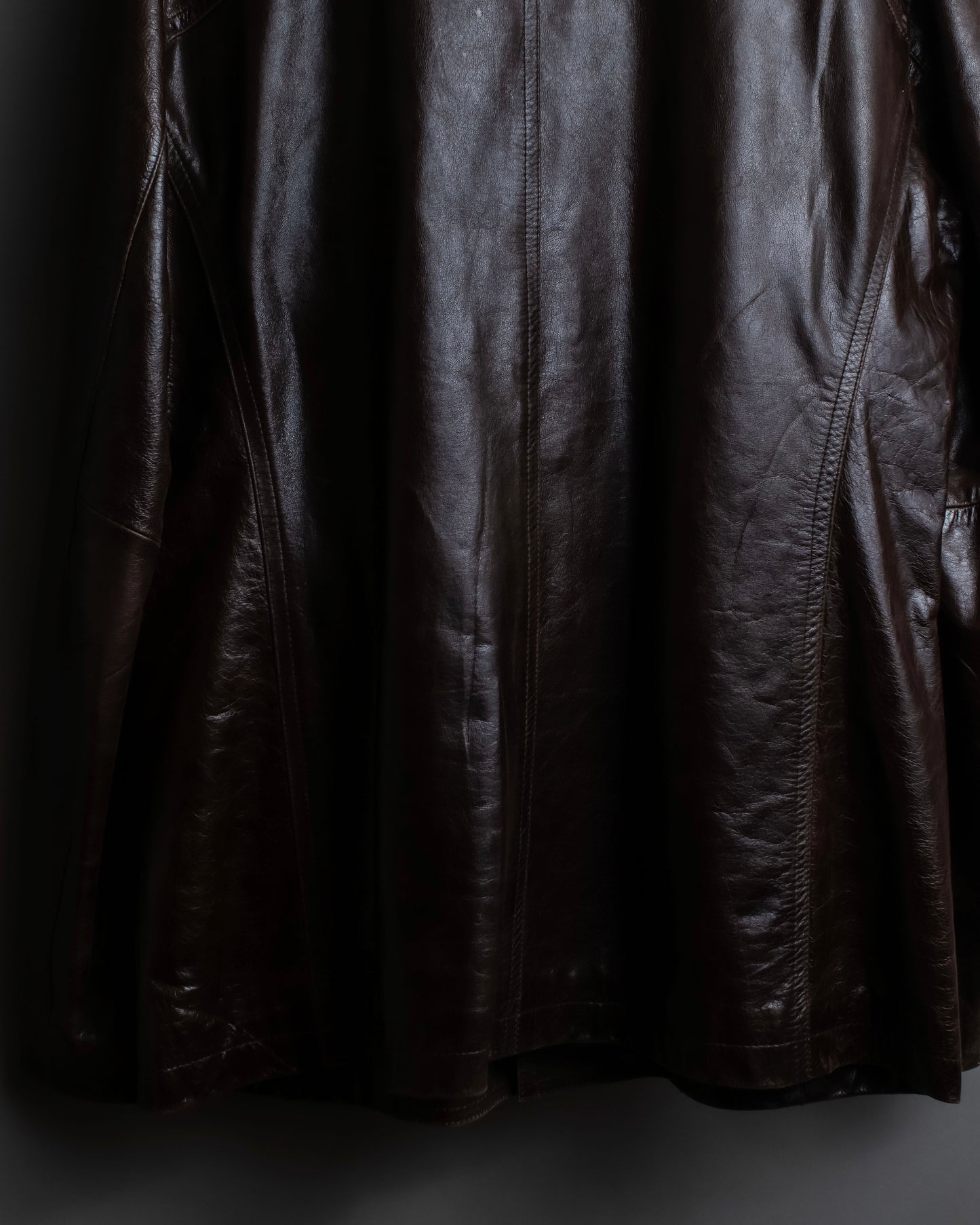 "Vintage 100% cow leather oversized tailored jacket"