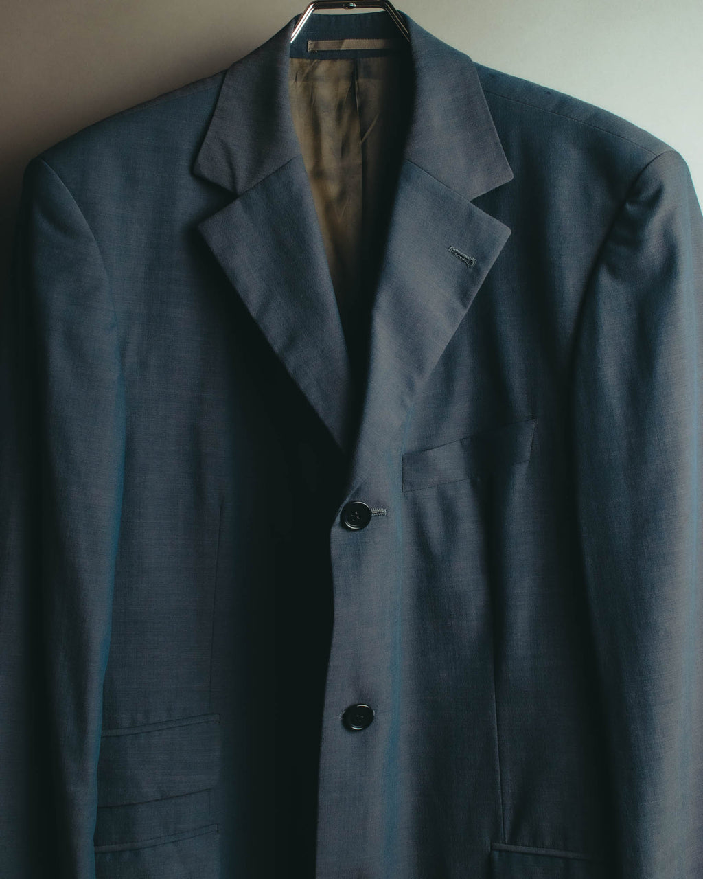 “Vintage” Textured blue tailored jacket
