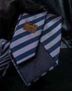 "HERMES" Pink accent regimental tie