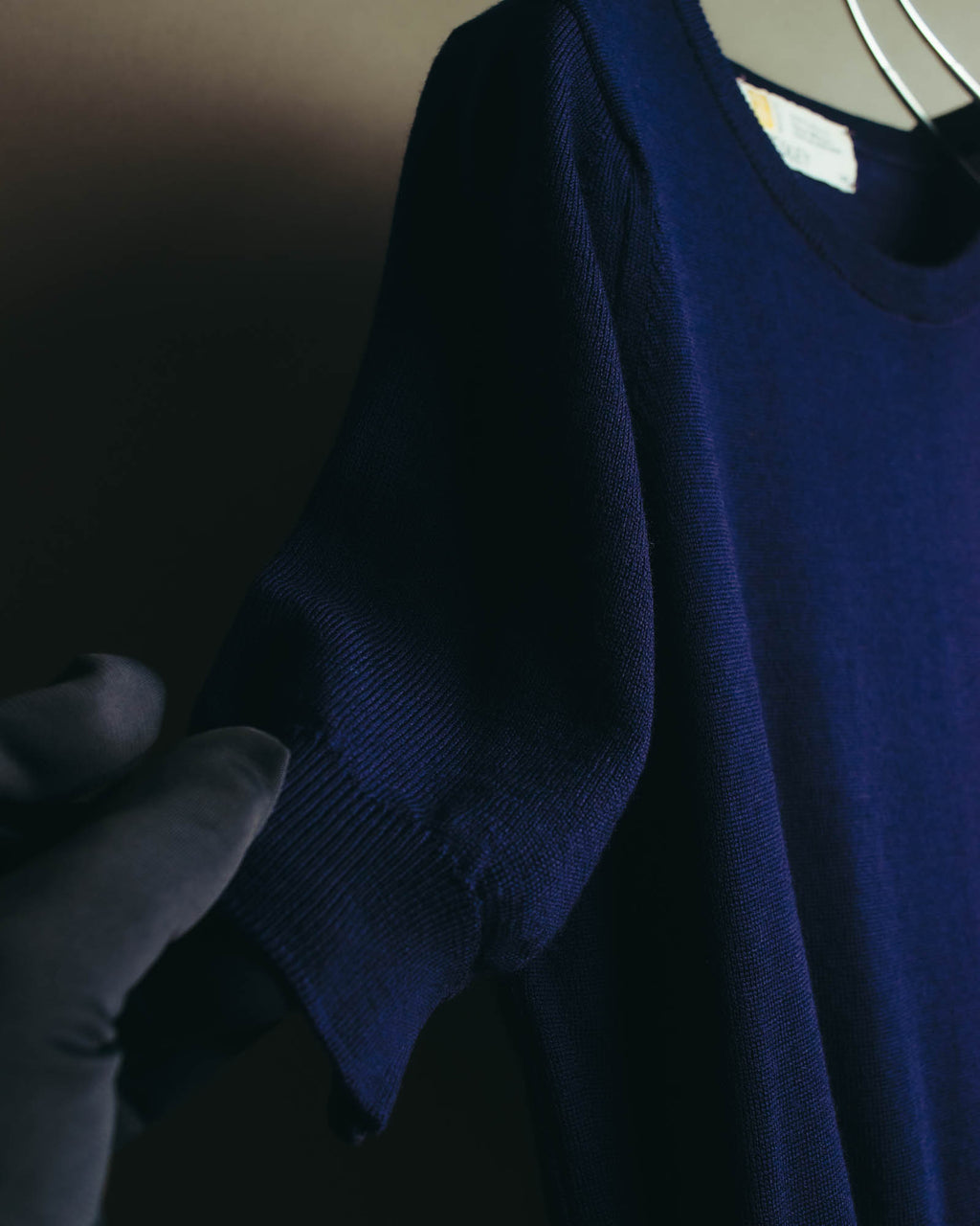"JOHN SMEDLEY" 90's-00's Fine gauge short sleeve wool knit sweater
