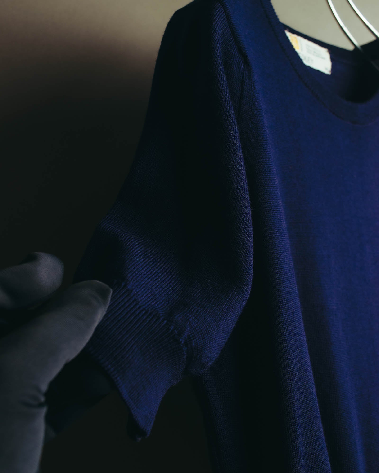 "JOHN SMEDLEY" 90's-00's Fine gauge short sleeve wool knit sweater