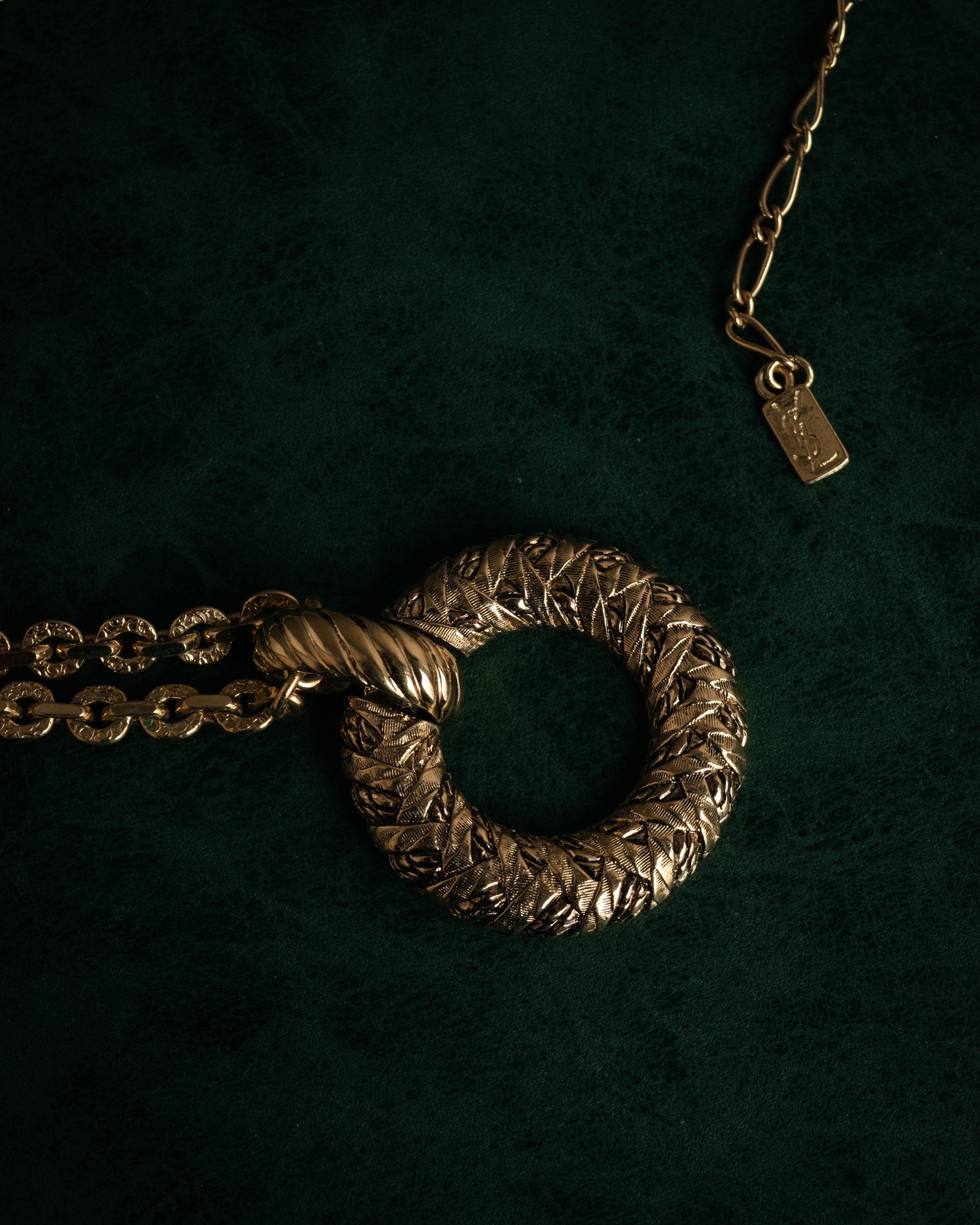 “Yves Saint Laurent” 1980’s-90’s Sculptural circle long necklace