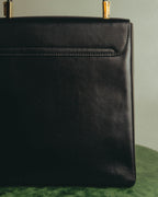 "Salvatore Ferragamo" 90's-00's Structured leather top handle handbag