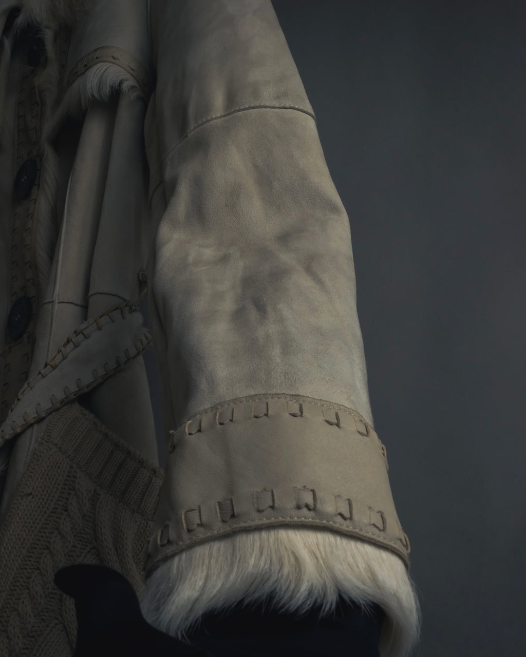 "BURBERRY BLUE LABEL" 00’s Shearling cable-knit pockets coat