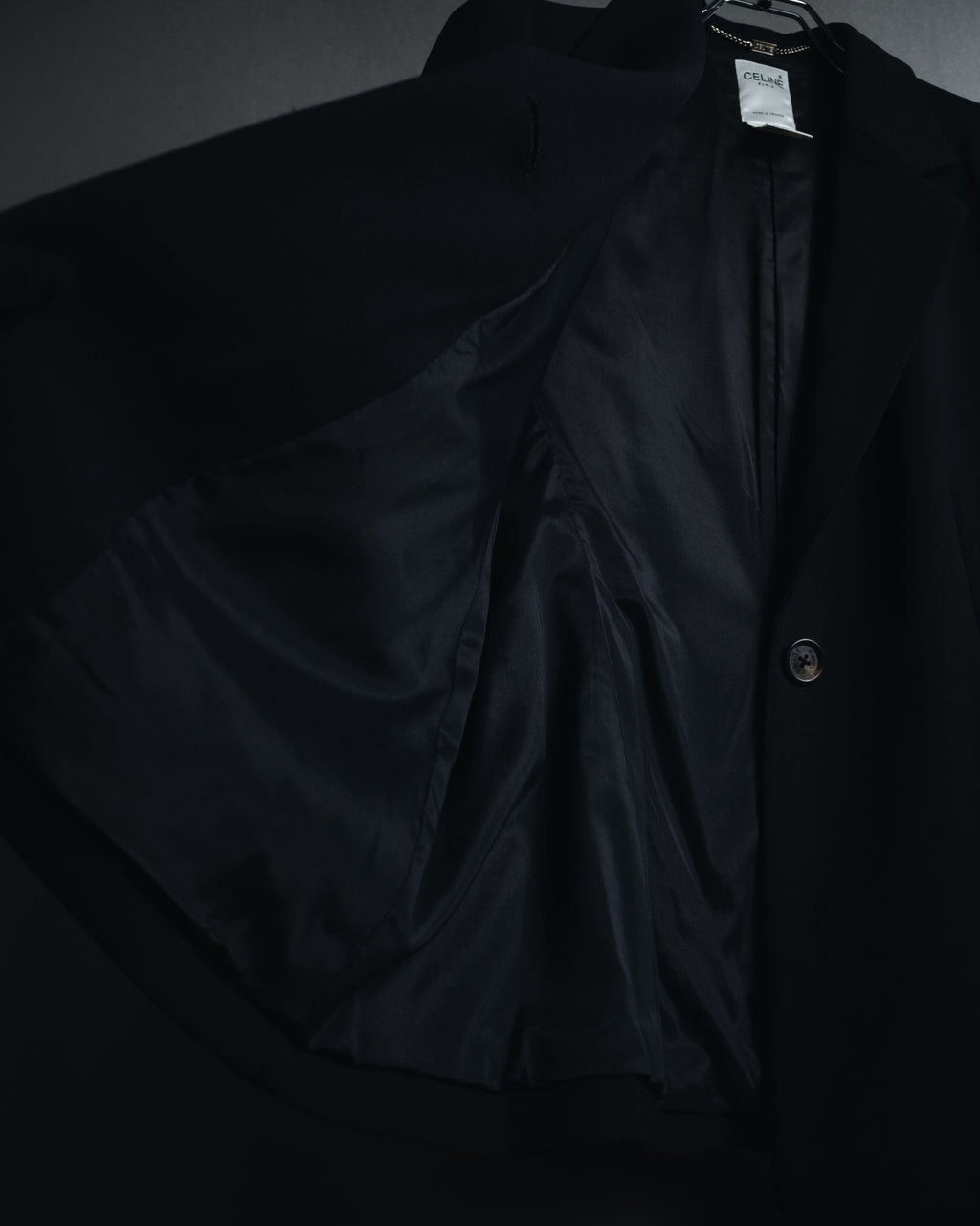 "CELINE" 90’s-00’s Stretch wool single-button blazer