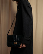 "CELINE" Classic flap design leather shoulder bag