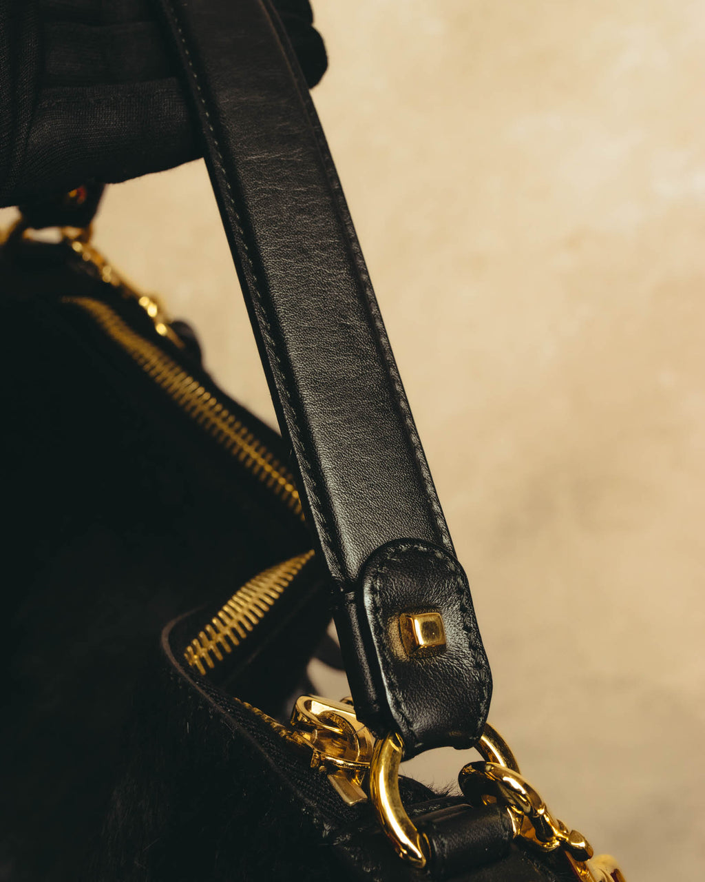 "Salvatore Ferragamo" 90's-00's Textured calf hair shoulder bag