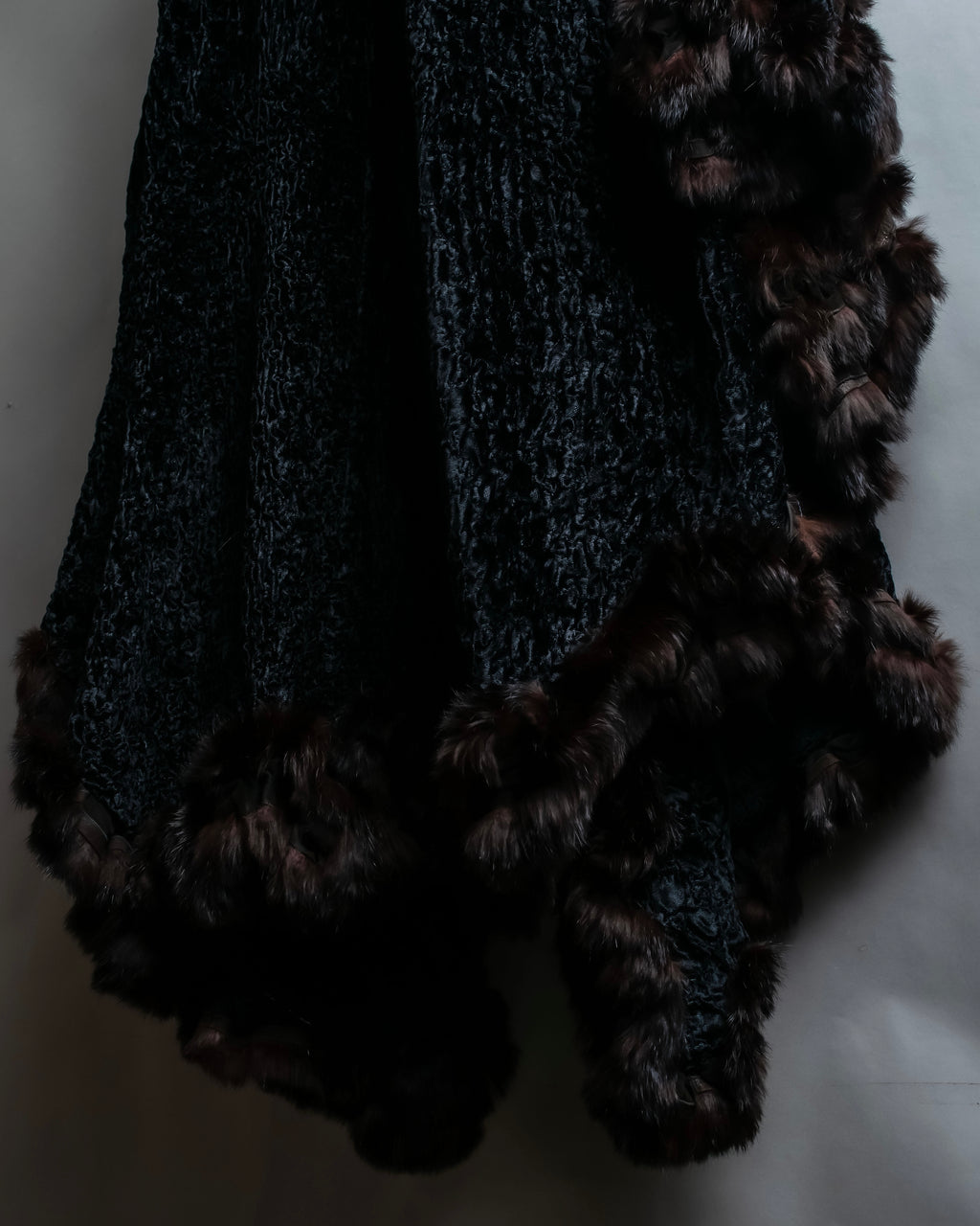 "FENDI" 1970's oversized astrakhan fur coat