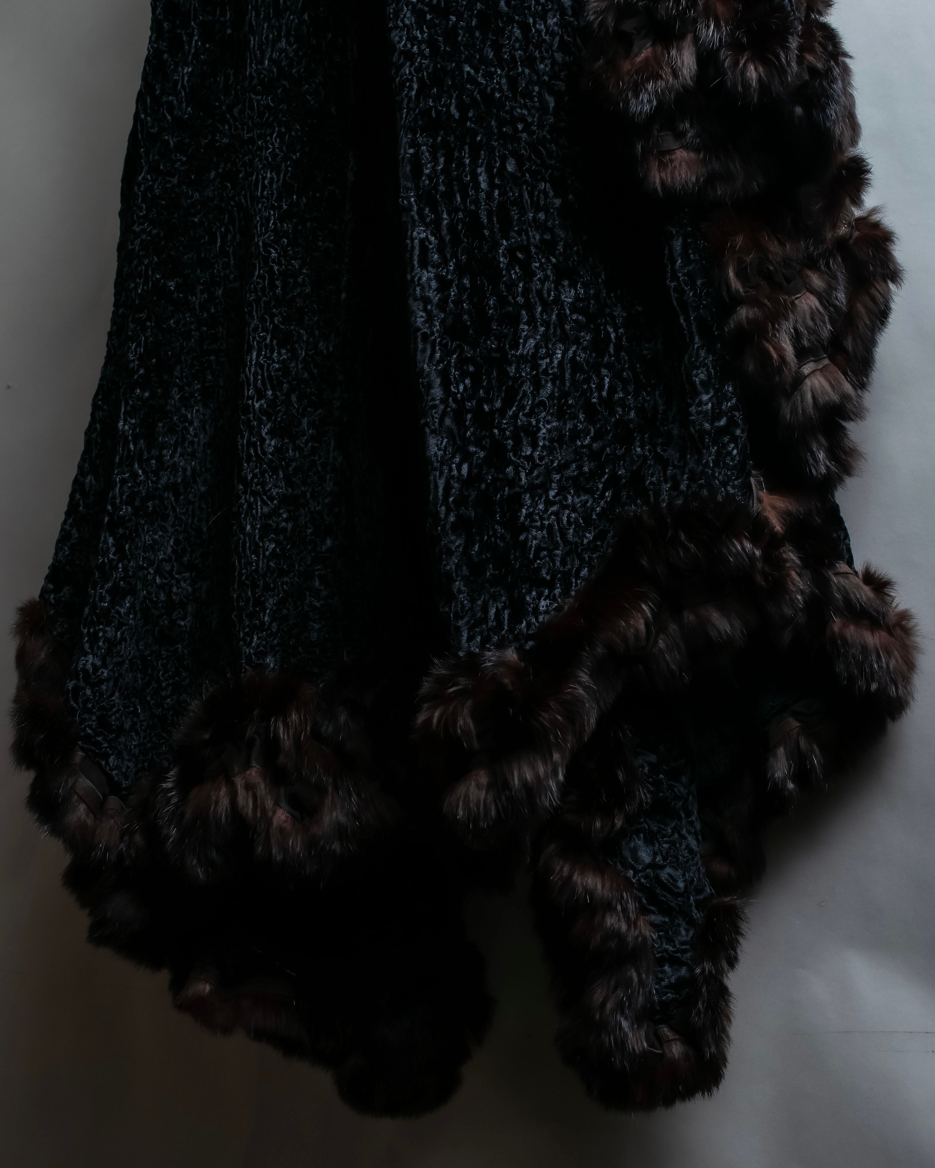"FENDI" 1970's oversized astrakhan fur coat