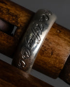 "Tiffany&Co" Notes series cursive logo engraved silver ring