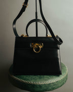 “Salvatore Ferragamo” 90’s-00’s Gancini leather top handle shoulder bag