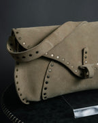 "CELINE" Studs design suede leather shoulder bag