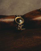 -SPECIAL- “LOEWE” 80’s-90’s Sculptural black anagram medallion chain bracelet