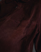 -SPECIAL- "GUCCI" 70’s Suede leather round collar coat