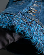 “D&amp;G” Tweed attached bijou button denim jacket